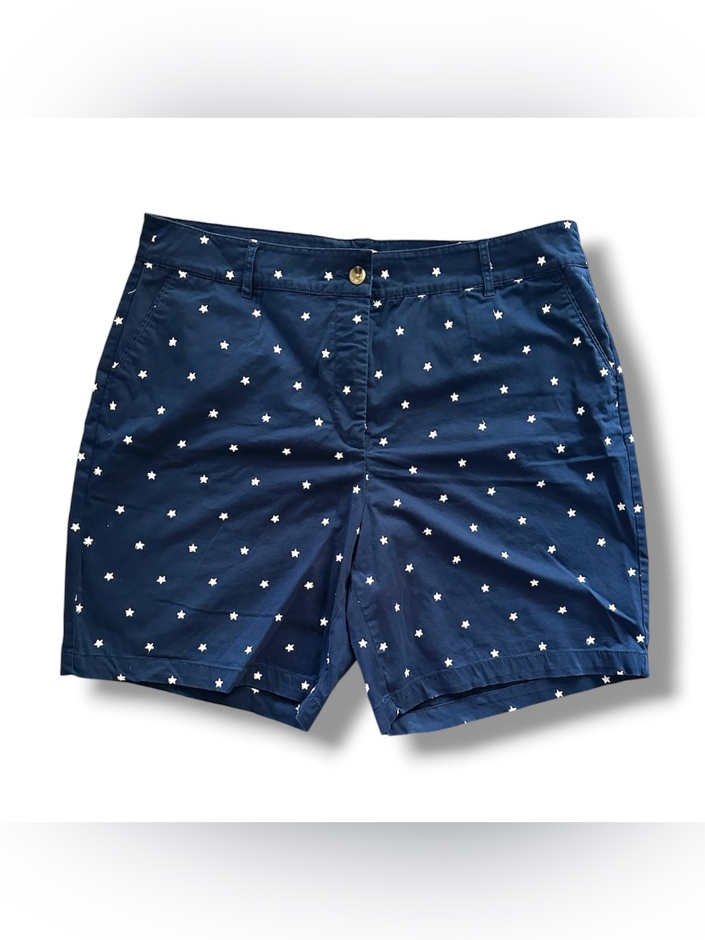 Kim Rogers Navy Blue Star Embroidered Shorts Women's Plus Size 18 Patriotic